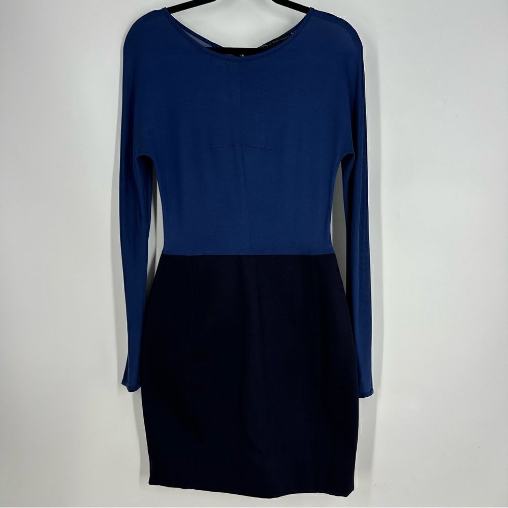 MARC BY MARC JACOBS Navy and Blue Colorblock Longsleeve Dress Sz S